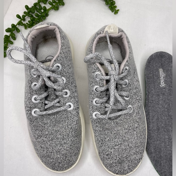 Allbirds wool runners Light dapple grey cream sole womens Tennis Shoe Sz 7. - Picture 2 of 11